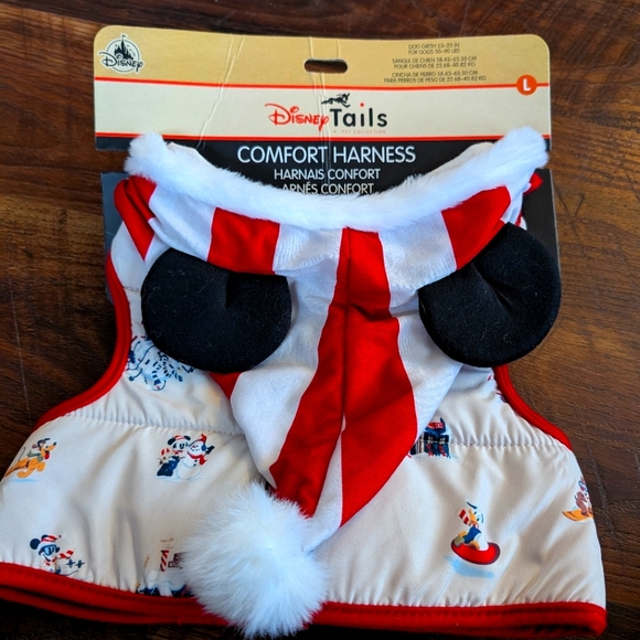 DisneyParks Disney Tails Christmas Mickey's Lodge Holiday Harness Large NWT - Picture 1 of 5